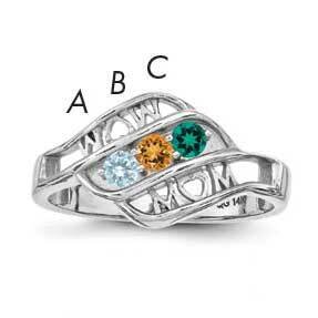 Synthetic Family Jewelry Ring Sterling Silver Rhodium-plated XMR66/3SS-5, MPN: XMR66_3W--6, 8839578…
