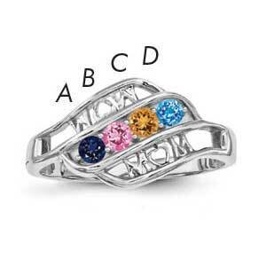 Synthetic Family Jewelry Ring Sterling Silver Rhodium-plated XMR66/4SS-5, MPN: XMR66_4W--6, 8839578…