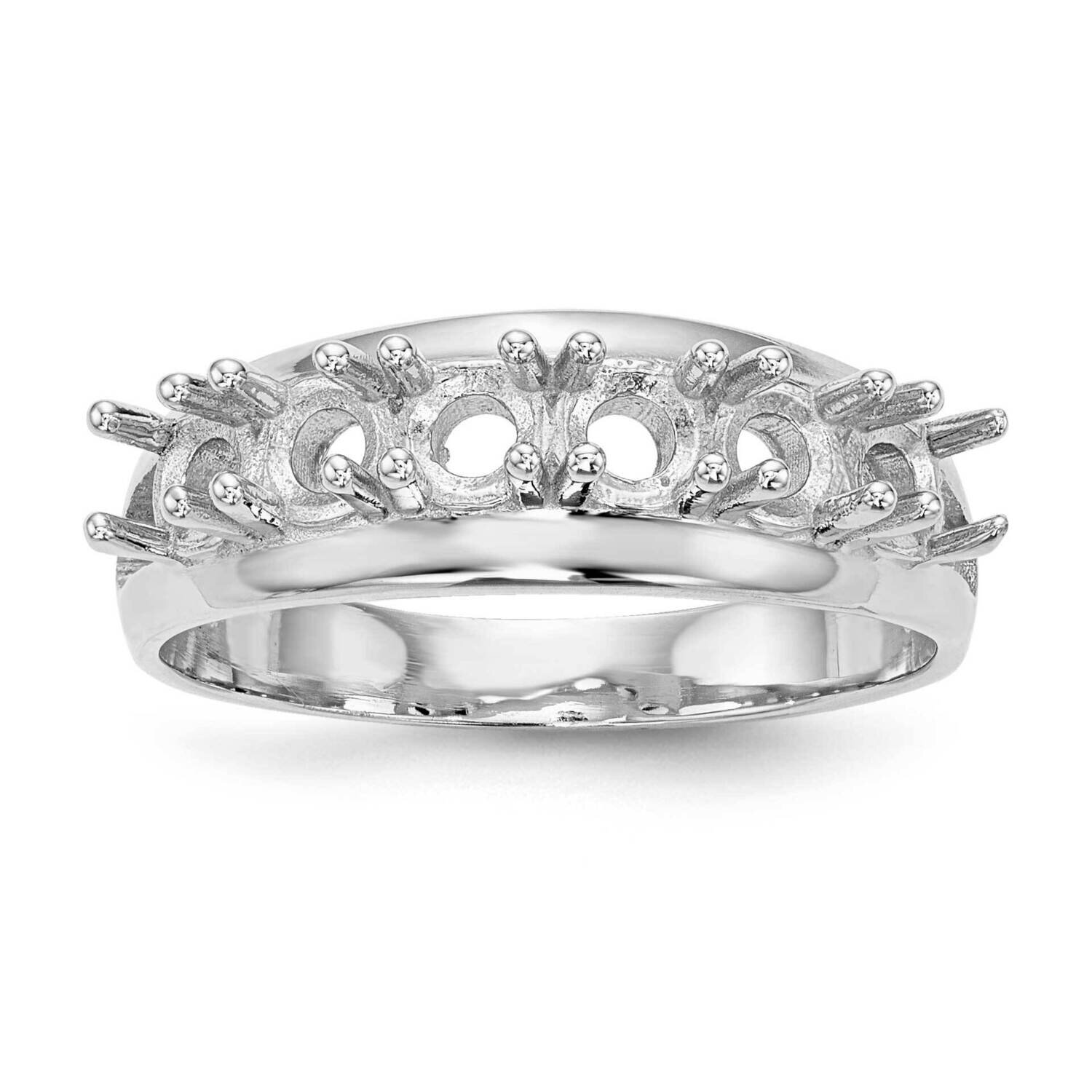 Polished 6-Stone Mothers Ring Mounting 14k White Gold XMR7/6W-7, MPN: XMR7-6W, 883957449012