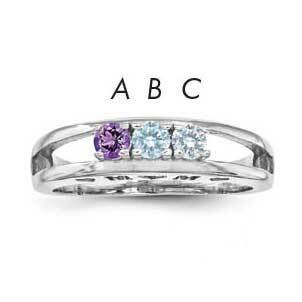 3mm Synthetic Family Jewelry Ring Sterling Silver Rhodium-plated XMR71/3SS-5, MPN: XMR71_3W--6, 883…