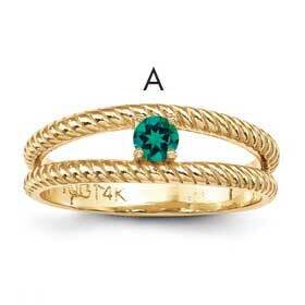 Antiqued 1-Stone Mothers Ring Mounting 14k Polished Gold XMR8/1-7, MPN: XMR8_1--6, 191101540127