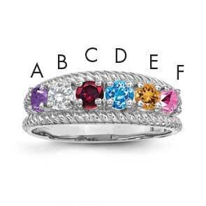 Family Jewelry Ring Sterling Silver Rhodium-plated XMR8/6SS-10, MPN: XMR8_6W--6, 883957885643