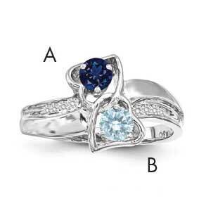 Imitation and Diamond Couple Ring Sterling Silver Rhodium-plated XMR91/2SS-5, MPN: XMR91_2W--6, 883…