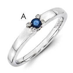 Family Jewelry Synthetic Stone &amp; Diamond Set Ring 14k White Gold XMRW31/1SY, MPN: XMRW31_1--6, 8839…