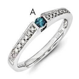 Family Jewelry Synthetic Stone &amp; Diamond Set Ring 14k White Gold XMRW37/1SY, MPN: XMRW37_1--6, 8839…