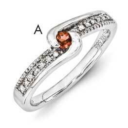 Family Jewelry Synthetic Stone &amp; Diamond Set Ring 14k White Gold XMRW39/1SY, MPN: XMRW39_1--6, 8839…