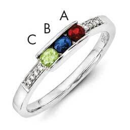 Family Jewelry Genuine Stone &amp; Diamond Set Ring 14k White Gold XMRW42/3GY, MPN: XMRW42_3--6, 883957…