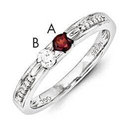 Family Jewelry Genuine Stone &amp; Diamond Set Ring 14k White Gold XMRW43/2GY, MPN: XMRW43_2--6, 883957…