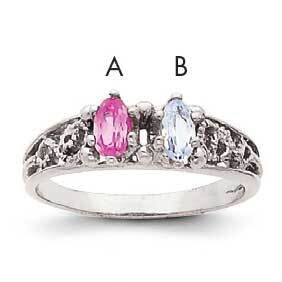 2 Synthetic Stone Family Ring 14k White Gold XMRW52/2SY, MPN: XMRW52_2--6, 883957165431