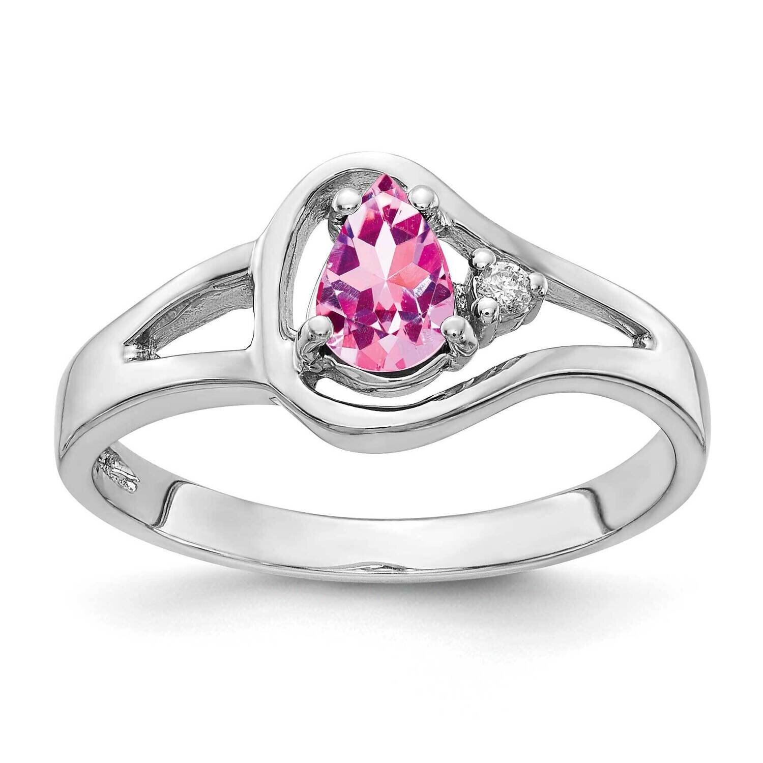 6x4mm Pear Pink Sapphire Aaa Diamond Ring 14k White Gold Y2071SP/AAA, MPN: Y2071SP_AA, 883957691220