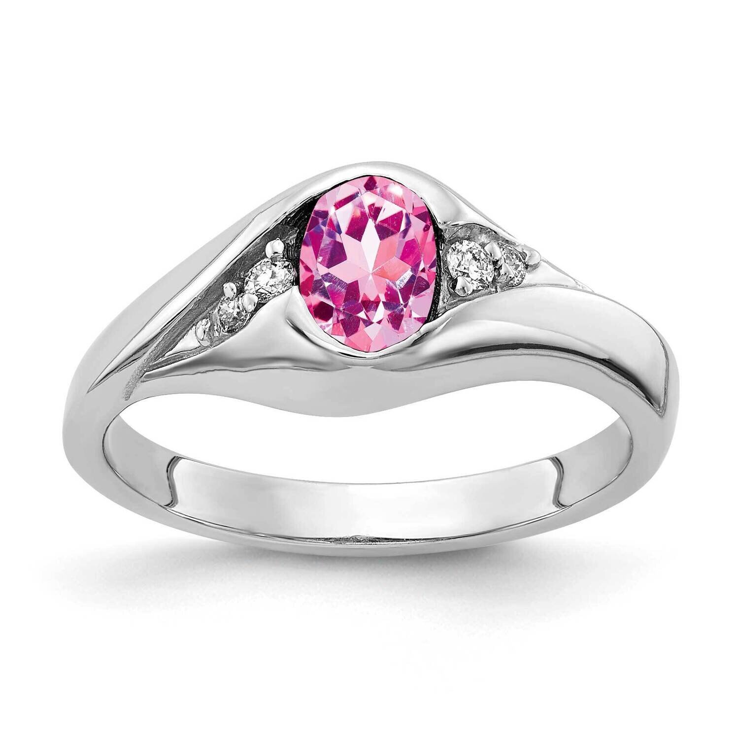 6x4mm Oval Pink Sapphire Aaa Diamond Ring 14k White Gold Y2107SP/AAA, MPN: Y2107SP_AA, 883957709048