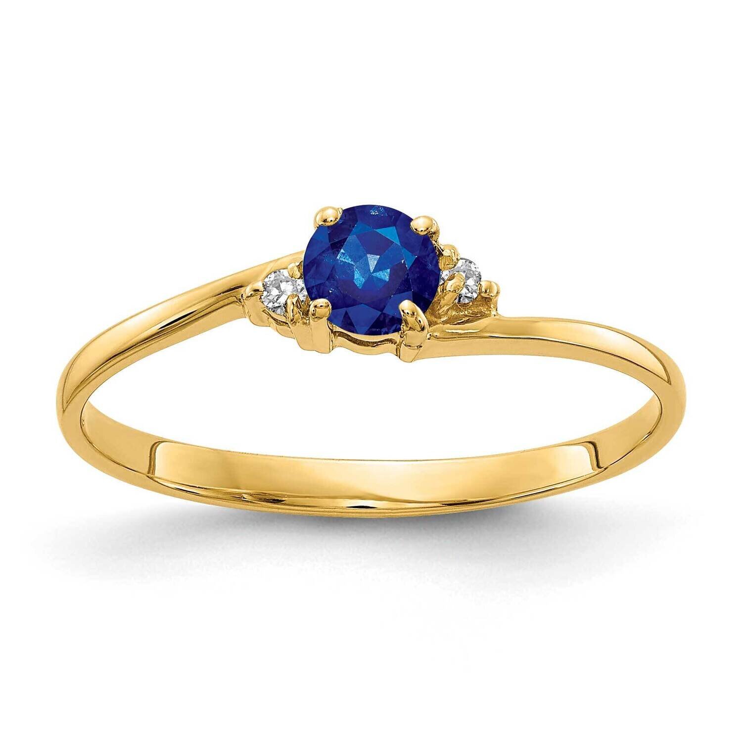 4mm Sapphire Aa Diamond Ring 14k Gold Y4712S/AA
