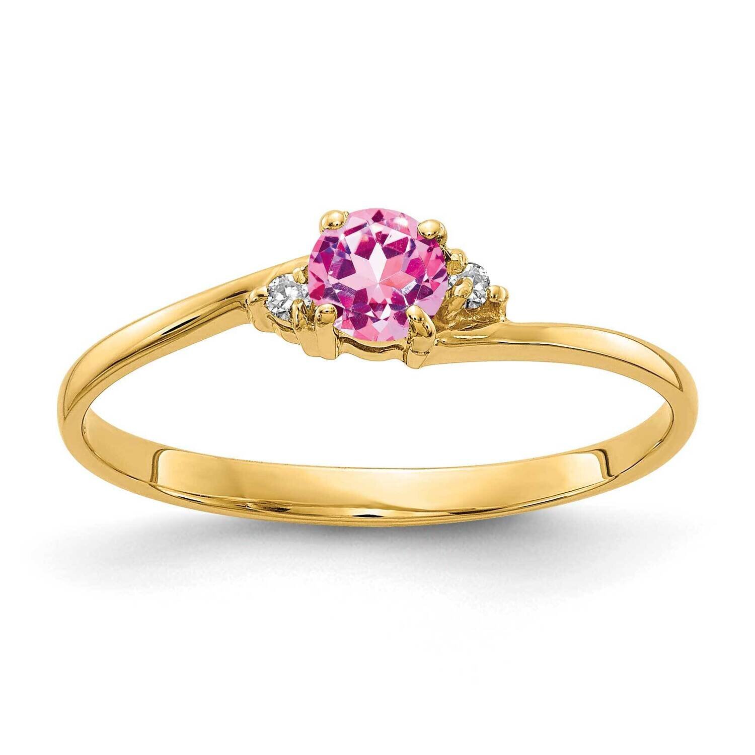 4mm Pink Sapphire Aa Diamond Ring 14k Gold Y4712SP/AA, MPN: Y4712SP_AA, 883957595542