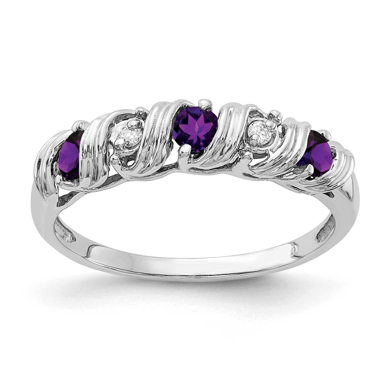 2.75mm Amethyst Aa Diamond Ring 14k White Gold Y4719AM/AA, MPN: Y4719AM_AA, 883957600840