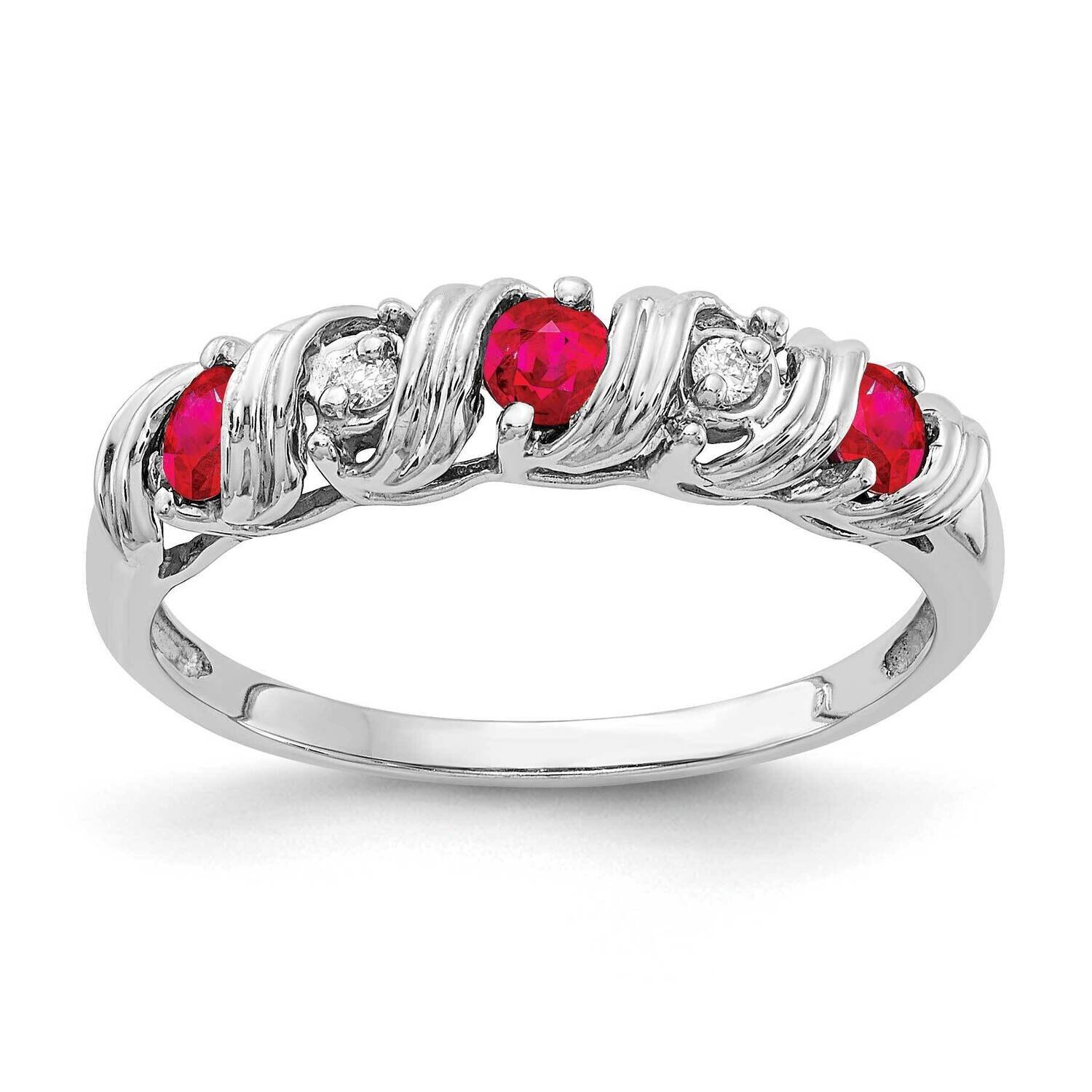 2.75mm Ruby Aaa Diamond Ring 14k White Gold Y4719R/AAA, MPN: Y4719R_AA, 883957601106