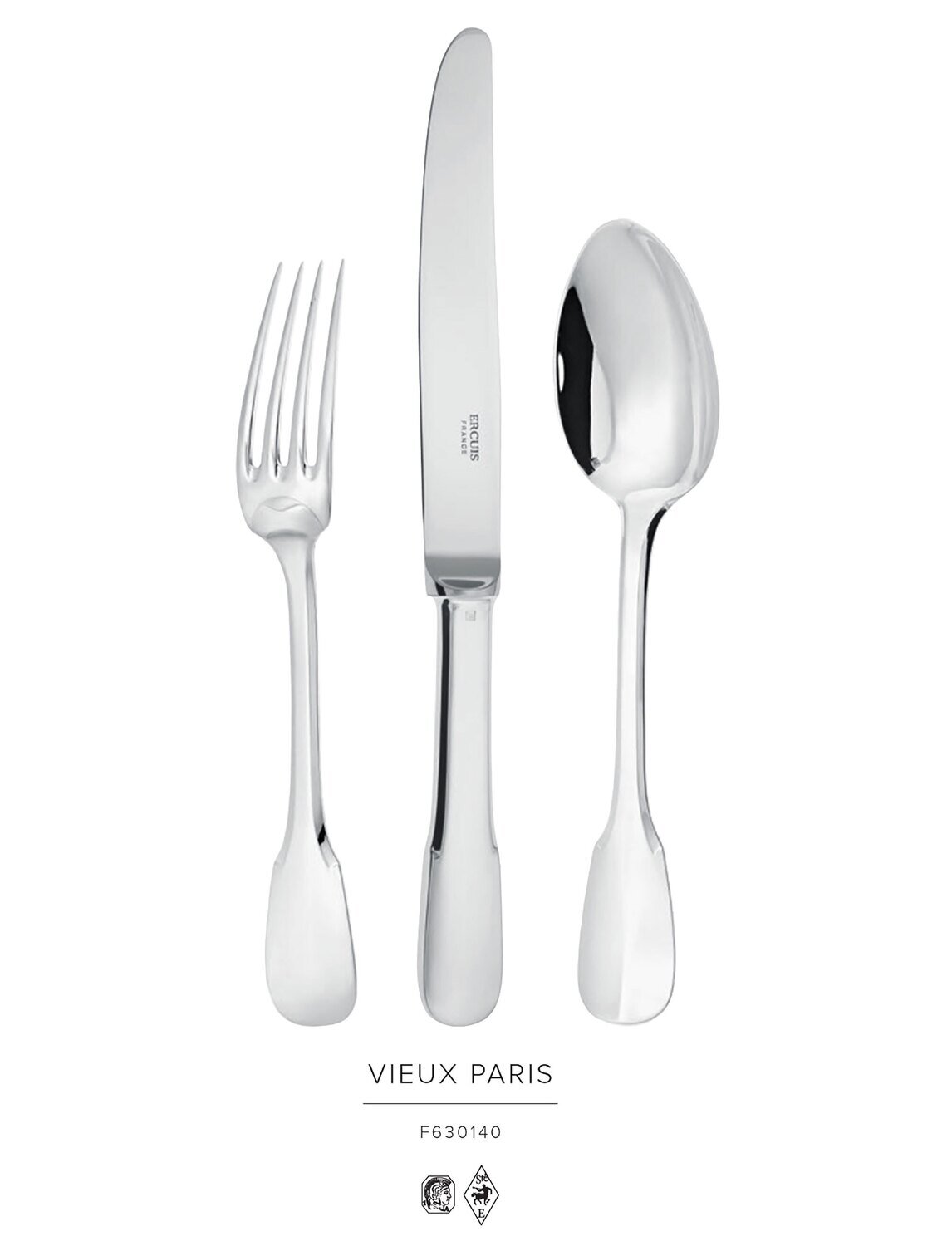 Ercuis Vieux Paris Carving Fork Sterling Silver F630140-45, MPN: F630140-45,