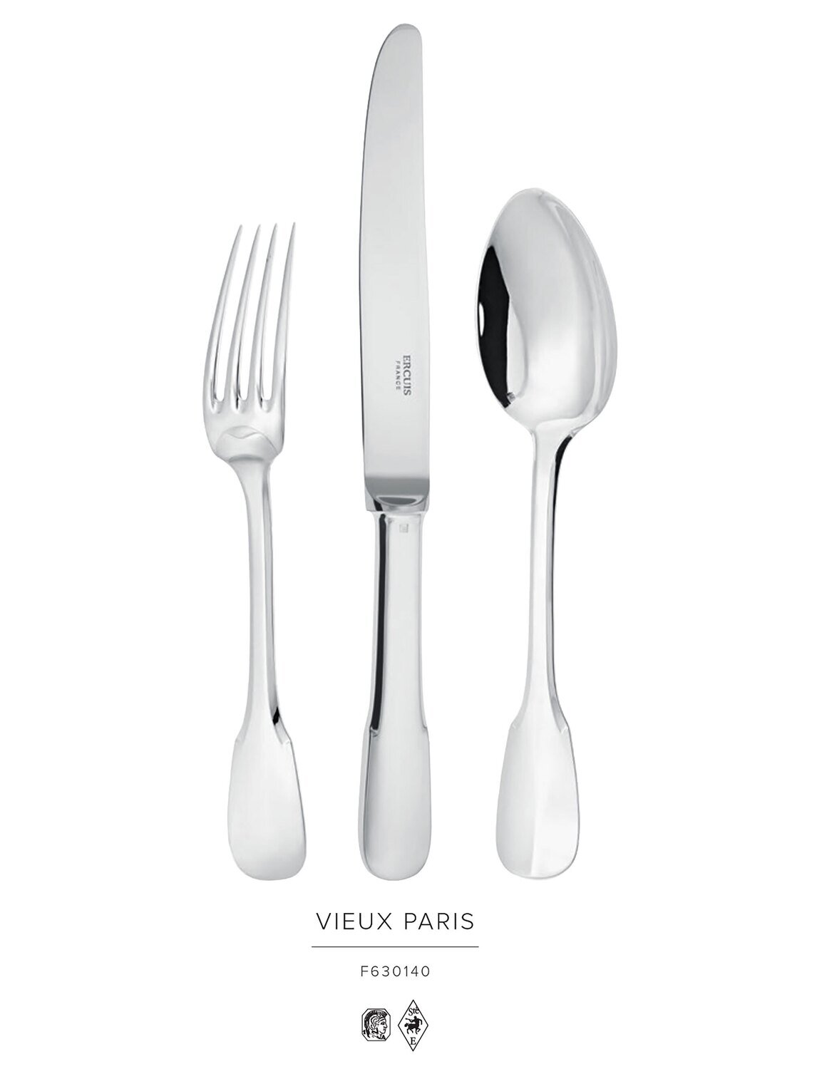 Ercuis Vieux Paris 5 Piece Place Setting with Anti-Tarnish Bag Sterling Silver F630140-DF