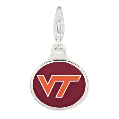 Virginia Tech University Charm - Sterling Silver Enamel QCC1110 by Amore La Vita, MPN: QCC1110, 886…