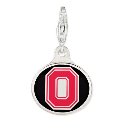 Ohio State University Charm - Sterling Silver Enamel QCC1140 by Amore La Vita, MPN: QCC1140, 886774…