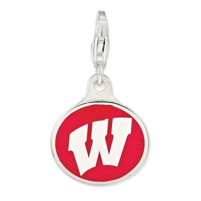 University of Wisconsin Charm - Sterling Silver Enamel QCC1123 by Amore La Vita, MPN: QCC1123, 8867…