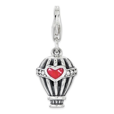 Swarovski Enameled Hot Air Balloon Charm - Sterling Silver QCC1149 by Amore La Vita, MPN: QCC1149, …