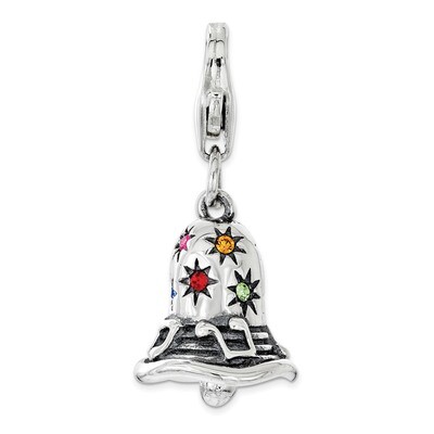 Multi-color Swarovski Bell Charm - Sterling Silver QCC1162 by Amore La Vita, MPN: QCC1162, 88677403…