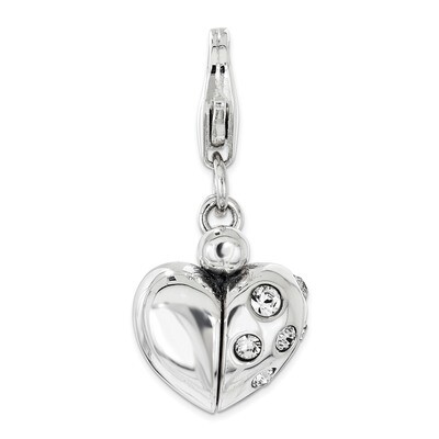 Swarovski Enameled Heart Opens Charm - Sterling Silver QCC1166 by Amore La Vita, MPN: QCC1166, 8839…