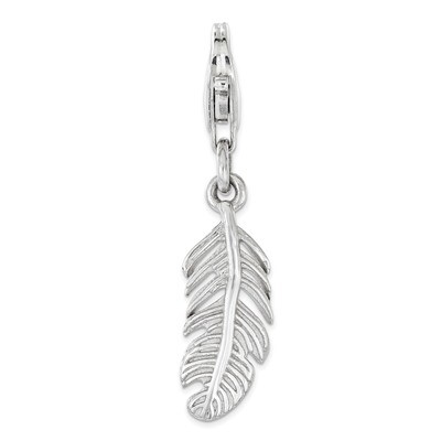 Feather Charm - Sterling Silver Polished QCC1205 by Amore La Vita, MPN: QCC1205, 886774040196