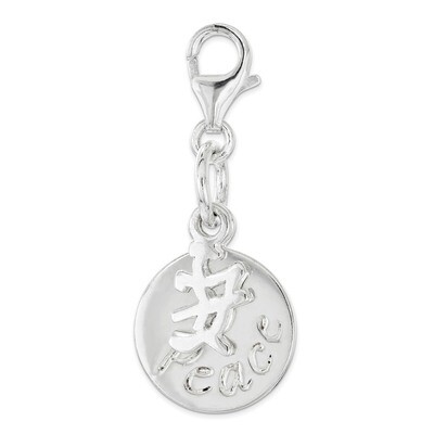PEACE Charm - Sterling Silver Polished QCC1229 by Amore La Vita, MPN: QCC1229, 886774096728