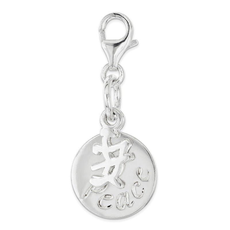 PEACE Charm - Sterling Silver Polished QCC1229