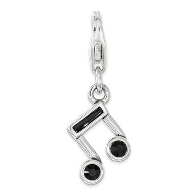 Music Note Charm - Sterling Silver Enameled QCC1144 by Amore La Vita, MPN: QCC1144, 883957870625