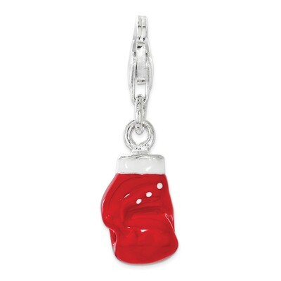 Boxing Glove Charm - Sterling Silver Polished Enamel QCC1233 by Amore La Vita, MPN: QCC1233, 886774…