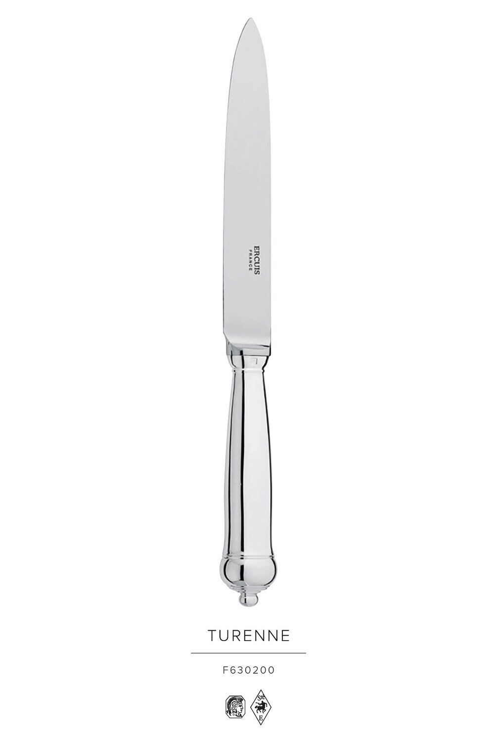 Ercuis Turenne Dessert Knife Gold on Sterling Silver F637200-06, MPN: F637200-06, 3660656822516