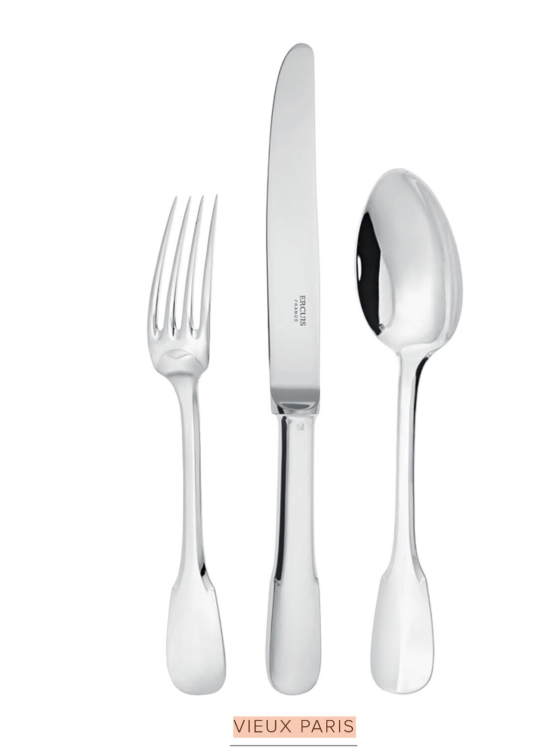 Ercuis Vieux Paris Children Flatware 3 Pieces In A Giftbox Silver Plated F650140-CP, MPN: F650140-C…