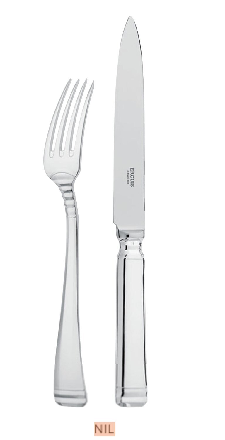 Ercuis Nil Steak Blade Dinner Knife Silver Plated F650640-S3, MPN: F650640-S3, 3660656520320