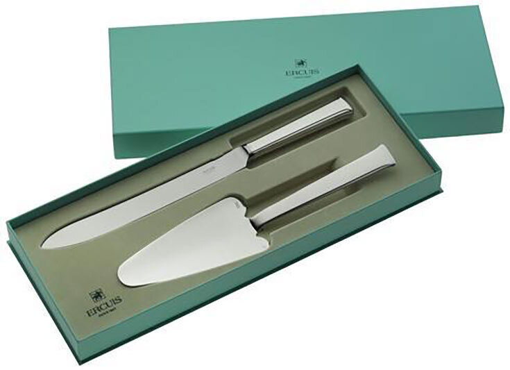 Ercuis Sequoia Wedding Set 2 Pieces (1 Cake Knife And 1 Server) Silver Plated F650930-AC