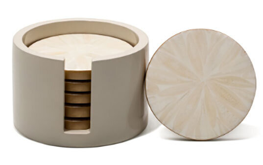 LADORADA Light Almendro &amp; Gold Coaster Set CO-AL-GR-0505, MPN: CO-AL-GR-0505,