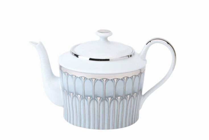 Deshoulieres Arcades Grey & Shiny Platinum Round Tea Pot 030400