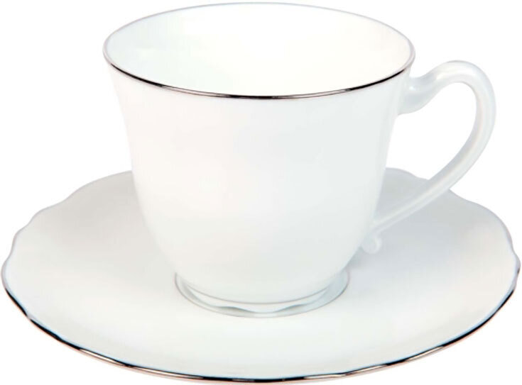 Deshoulieres Colbert White Platinum Filet Coffee Saucer SC-CO3188, MPN: SC-CO3188, 3104361364966