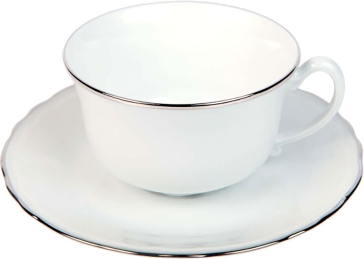 Deshoulieres Colbert White Platinum Filet Tea Saucer ST-CO3188