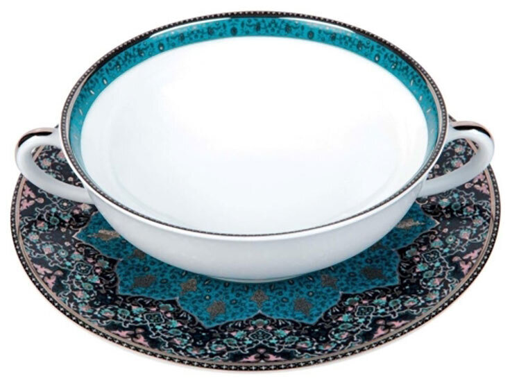 Deshoulieres Dhara Peacock Cream Soup Saucer SBBC-RI3189, MPN: SBBC-RI3189, 3104361366090