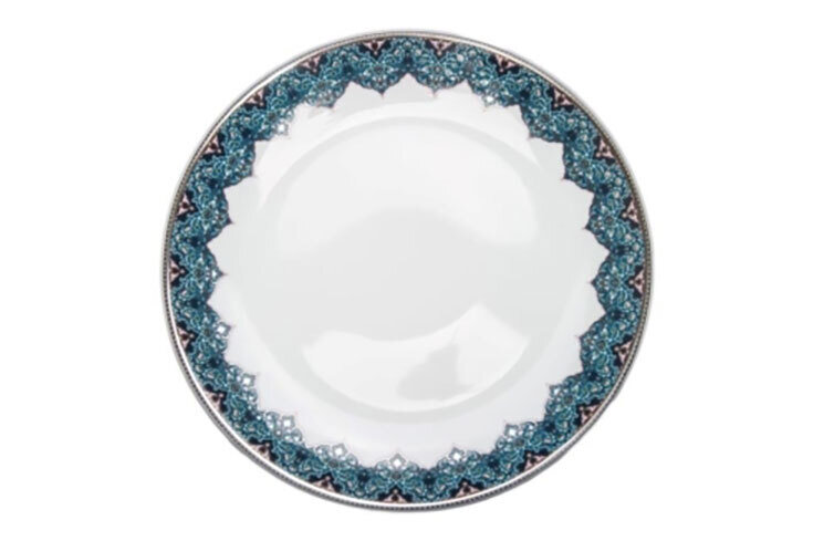 Deshoulieres Dhara Peacock Rim Soup Plate ACA-RI3189, MPN: ACA-RI3189, 3104361365758