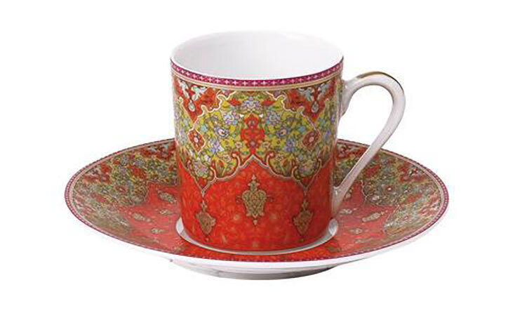 Deshoulieres Dhara Red Coffee Saucer SC-RI7438, MPN: SC-RI7438, 3104361259279
