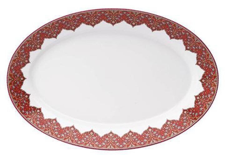 Deshoulieres Dhara Red Oval Platter POV-RI7438, MPN: POV-RI7438, 3104361259286