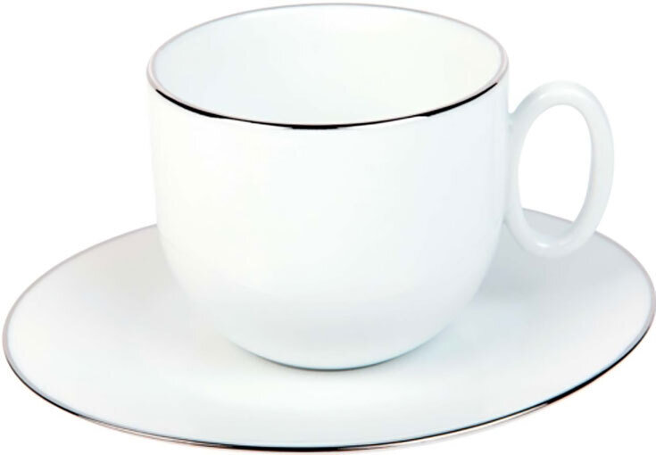 Deshoulieres Epure Platinum Filet Breakfast Cup And Saucer PTG -ER3176, MPN: PTG -ER3176, 310436136…