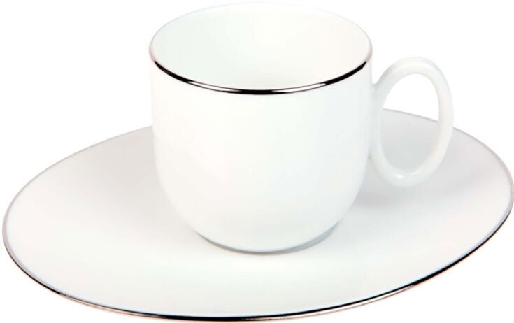 Deshoulieres Epure Platinum Filet Coffee Cup And Saucer PTC -ER3176