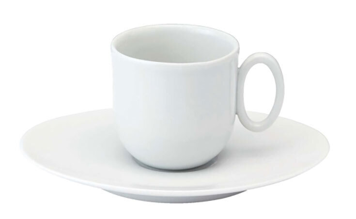 Deshoulieres Epure White Coffee Cup And Saucer PTC-ER