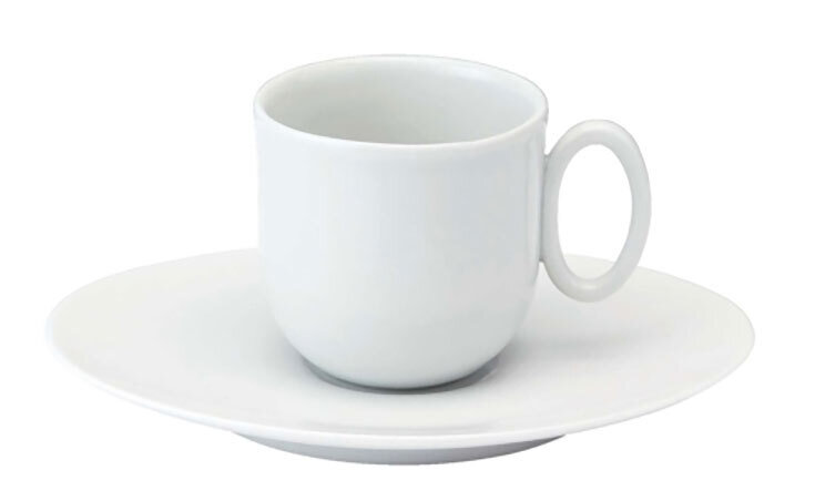 Deshoulieres Epure White Coffee Cup And Saucer PTC-ER, MPN: PTC-ER,