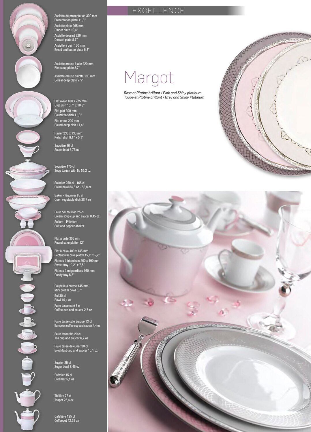 Deshoulieres Margot Pink Deep Round Platter PC-MZ7371, MPN: PC-MZ7371,