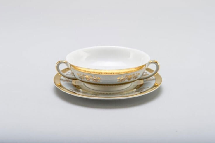 Deshoulieres Orsay Powder Blue Cream Soup Saucer SBBC-RI6289, MPN: SBBC-RI6289, 3104360405226